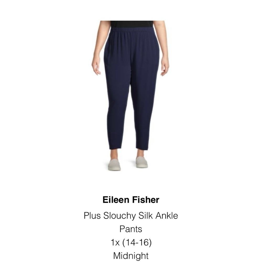 Eileen Fisher Navy Silk Ankle Pants-brand new no tag attached